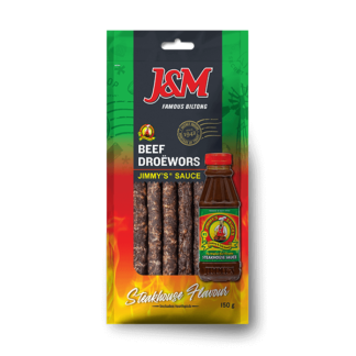 J&M Beef Droëwors Jimmy's sauce 150g